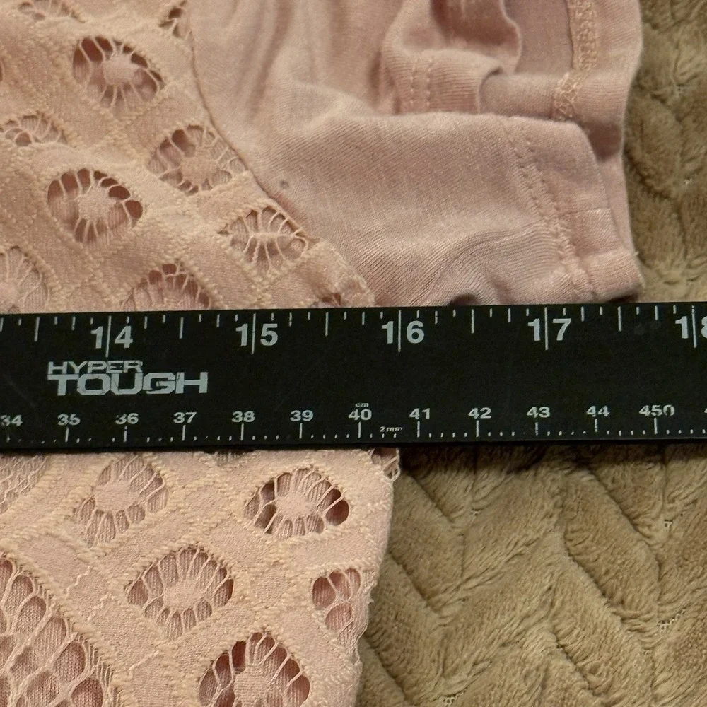 Maurices Womens XS Top Crocheted Peplum‎ Blush Coquette Fairycore Boho Whimsical